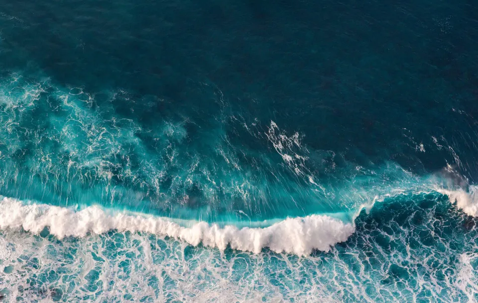 Aerial view of the ocean