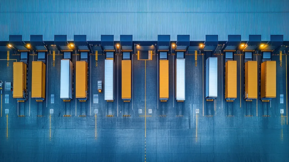 aerial view of containers