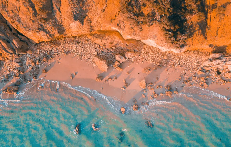 aerial view of ocean