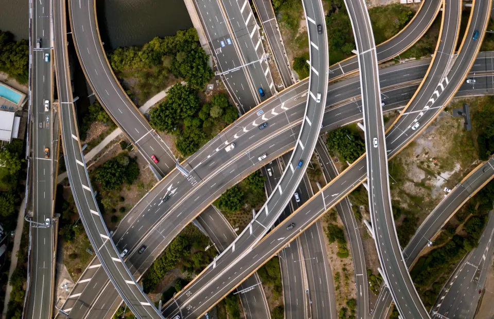 several roads crossing