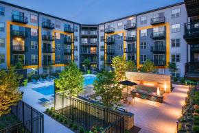 Evening view of amenities at The Parker