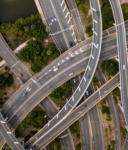 several roads crossing