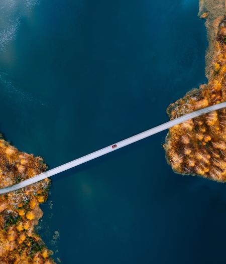 aerial of bridge over water
