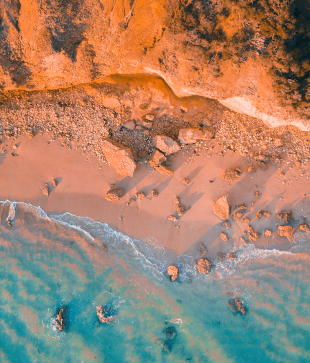 aerial view of ocean